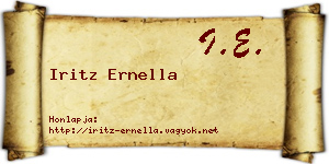 Iritz Ernella névjegykártya